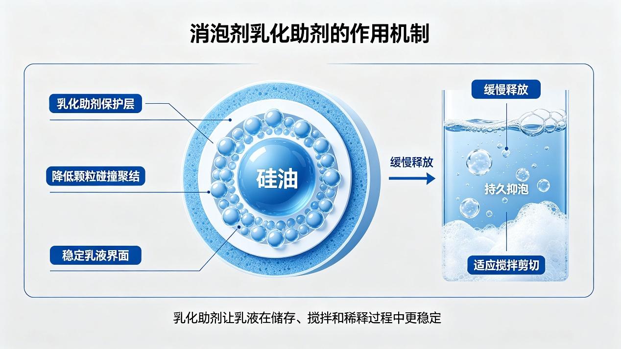 消泡劑的組成成分：乳化助劑