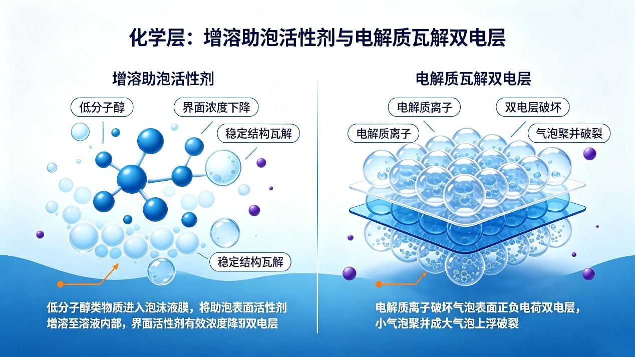 消泡劑的化學層面破泡