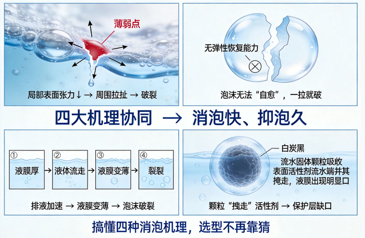 消泡劑四大核心機理