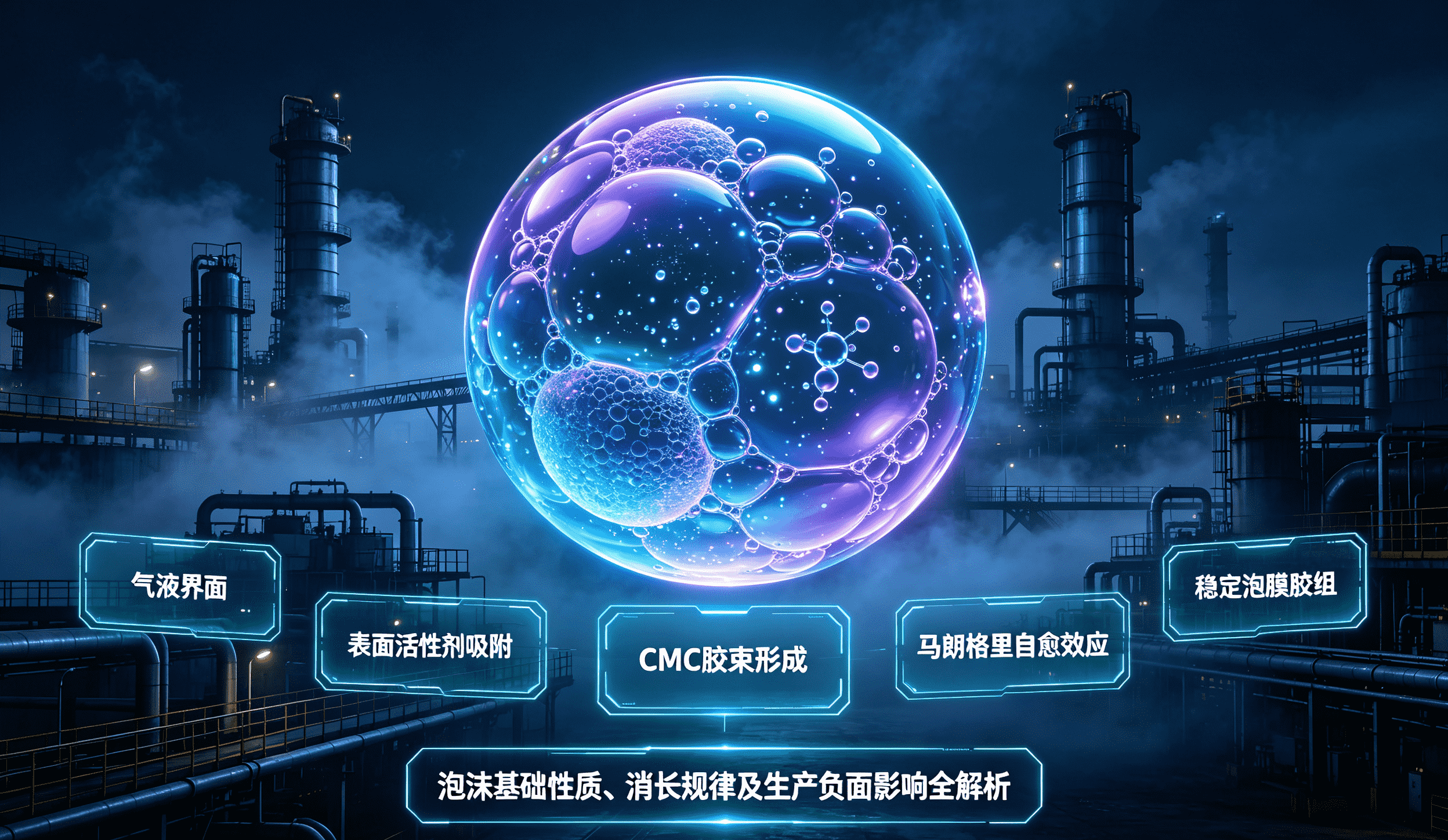 泡沫穩定機理工業科幻圖