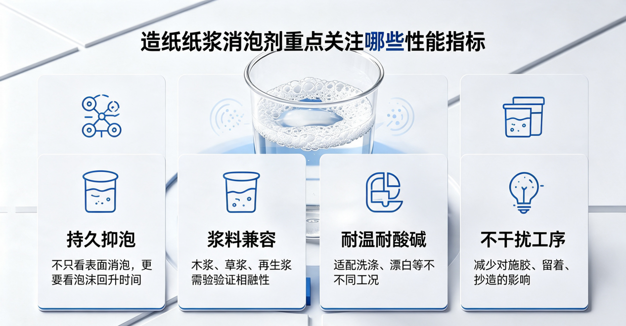 造紙紙漿消泡劑性能指標示意圖